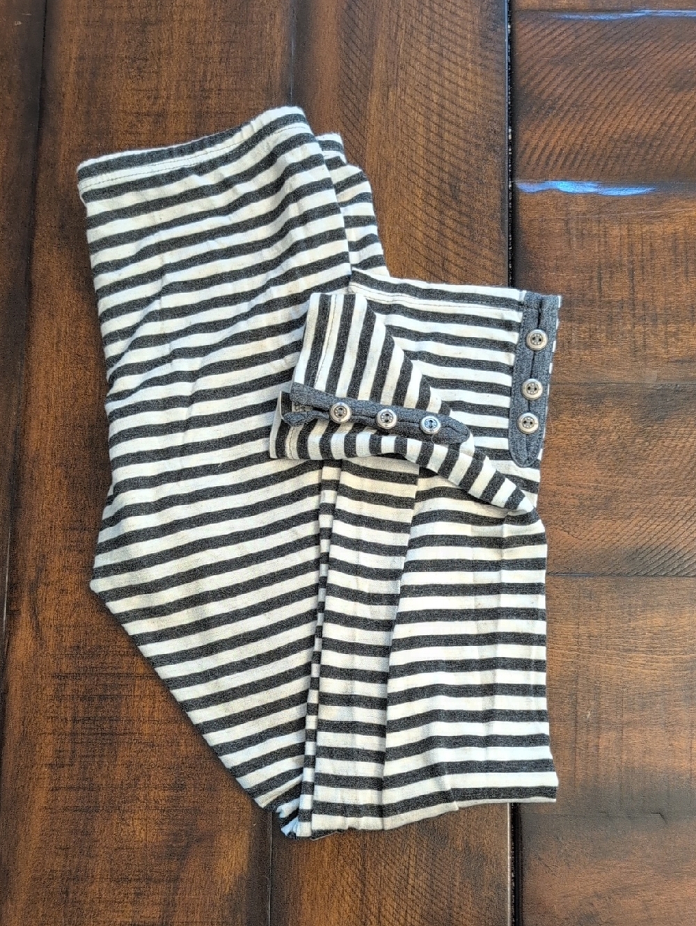 Striped Black & White Girls Leggings